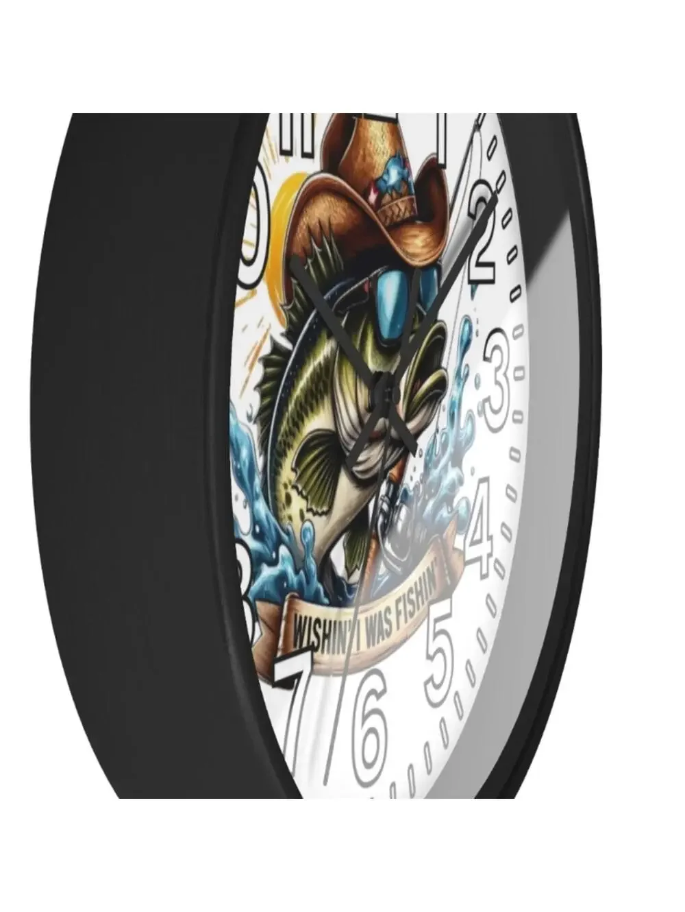 Wishing I Was Fishing Country Glow In The Dark Wall Clock New